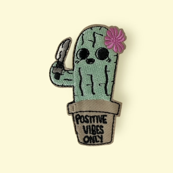 POSITIVE VIBES ONLY CACTUS HAT PATCH