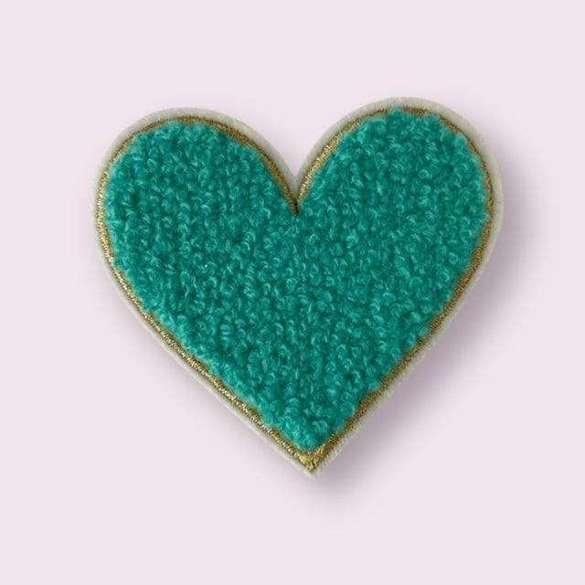 TURQUOISE HEART HAT PATCH