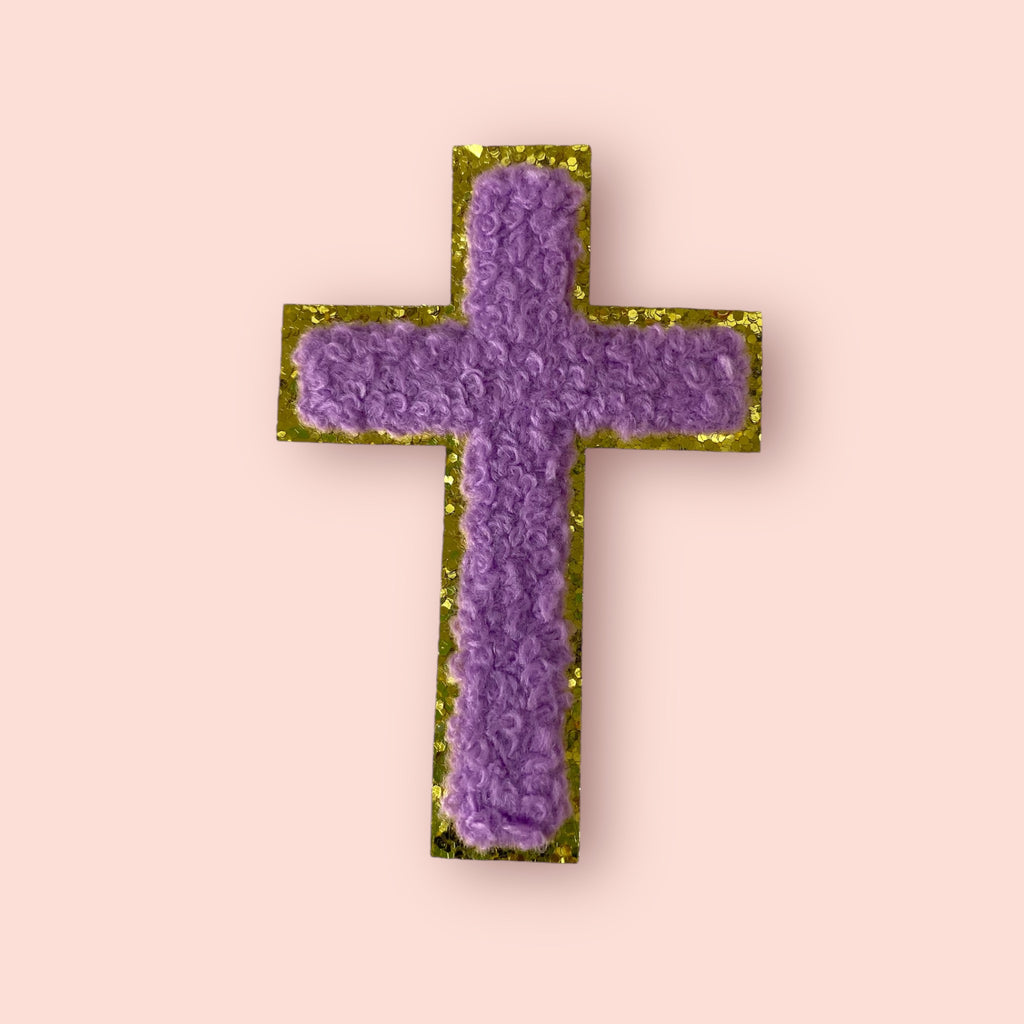 PURPLE CROSS HAT PATCH