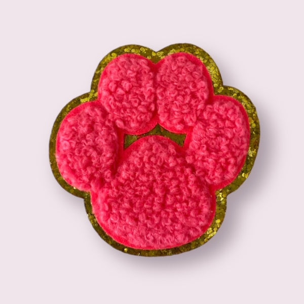 NEON PINK PAW HAT PATCH