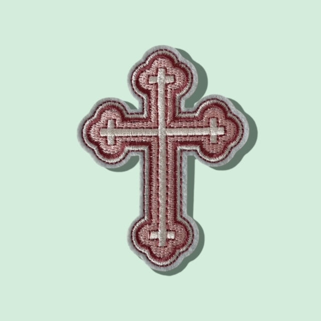 PINK CROSS HAT PATCH