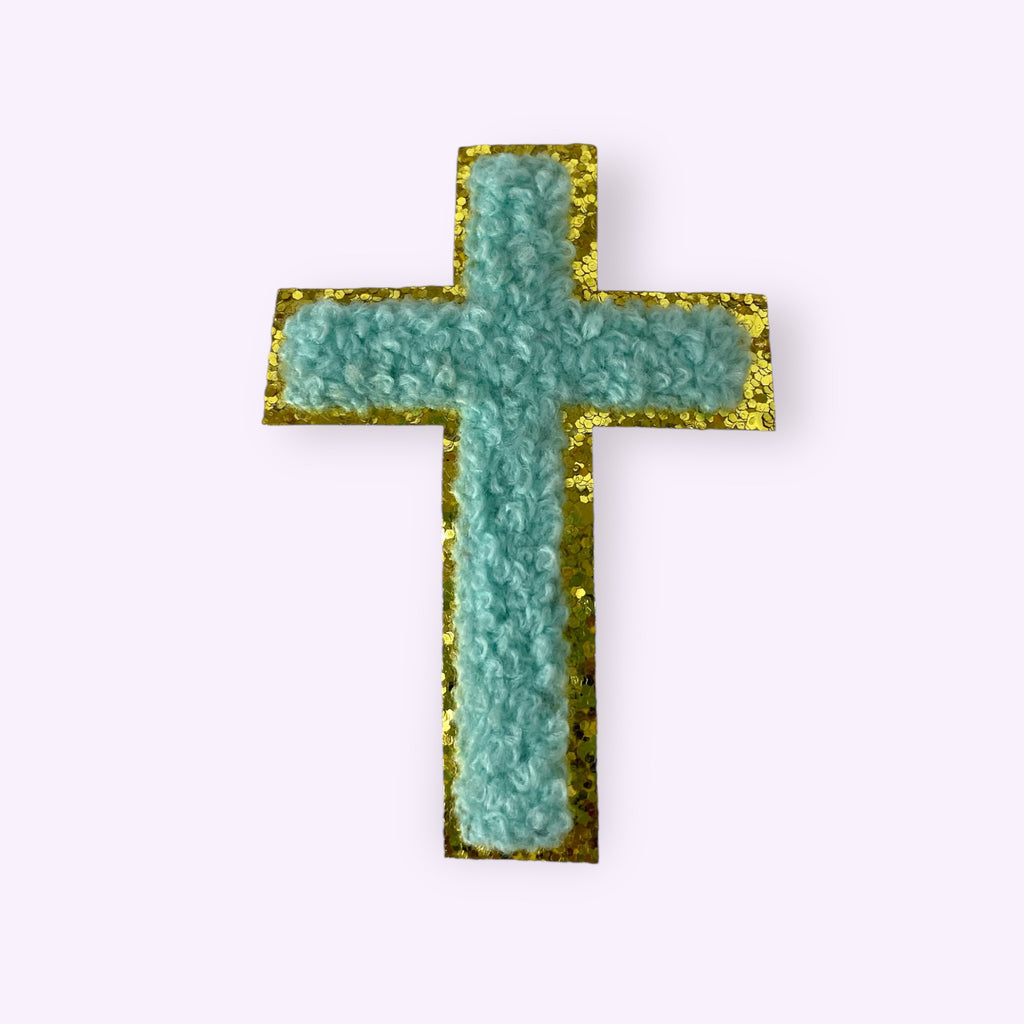 BABY BLUE CROSS HAT PATCH