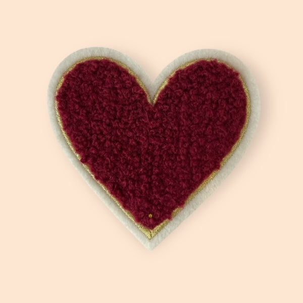 MARRON HEART HAT PATCH