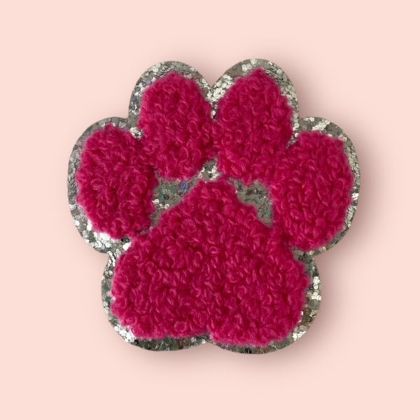 HOT PINK PAW HAT PATCH