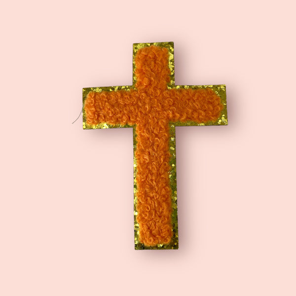 ORANGE CROSS HAT PATCH