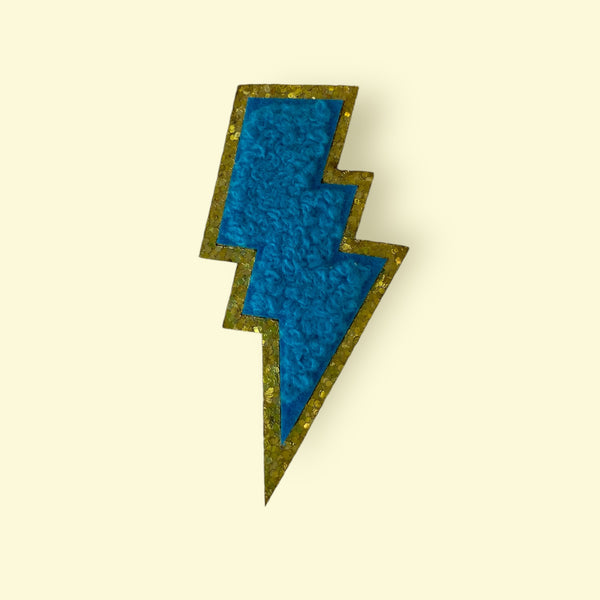 BLUE/GOLD BOLT HAT PATCH