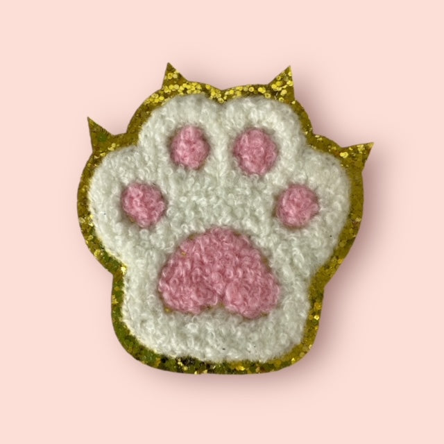 PINK/ WHITE PAW HAT PATCH