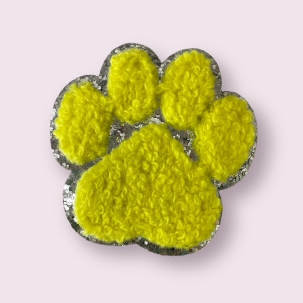 YELLOW /SILVER PAW HAT PATCH