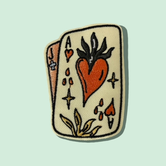 HEART CARDS HAT PATCH