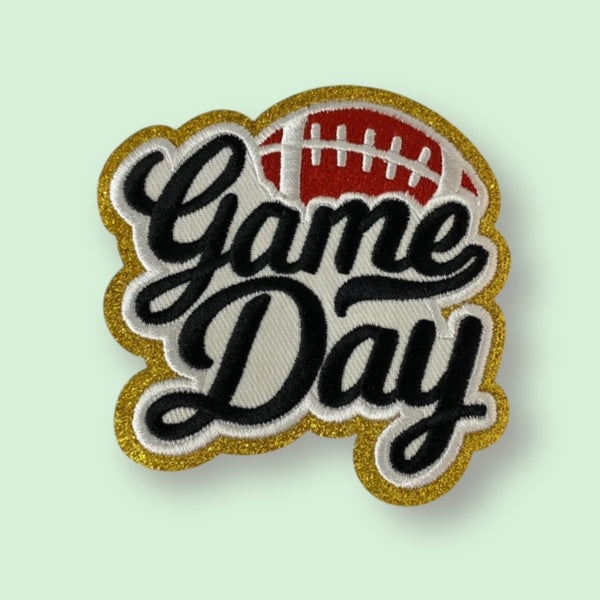 GAME DAY GOLD FOOTBALL HAT PATCH