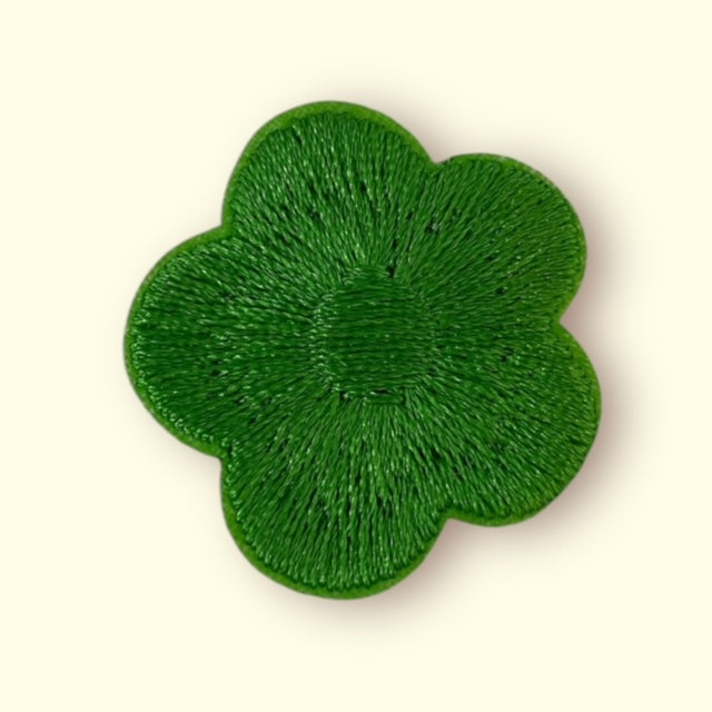 KELLY GREEN FLOWER HAT PATCH