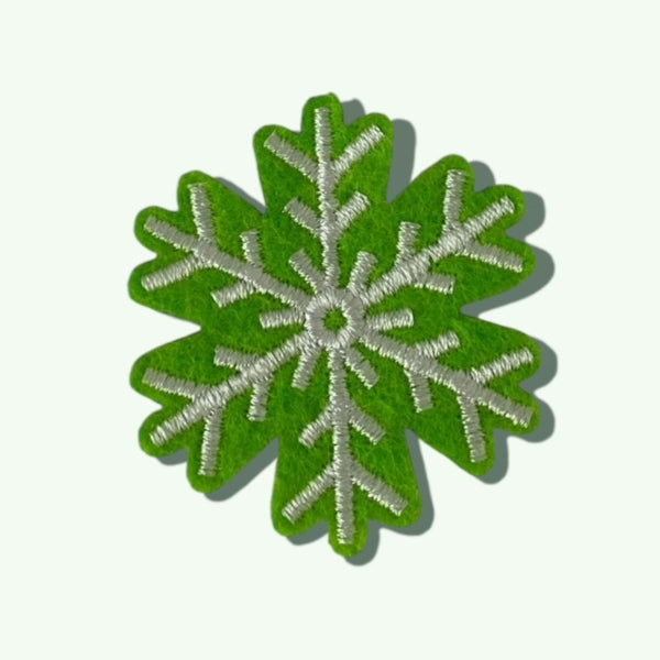 GREEN SNOWFLAKE HAT PATCH