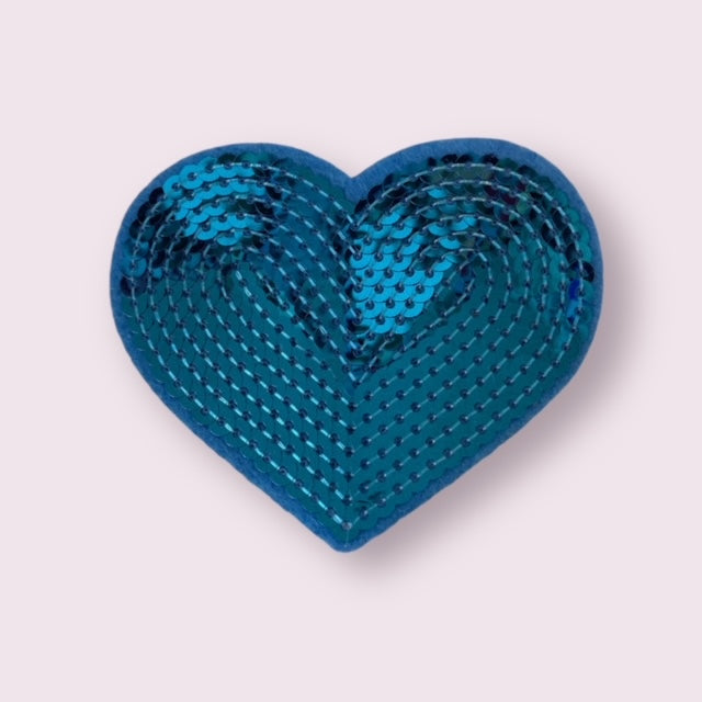 BLUE SEQ HEART HAT PATCH