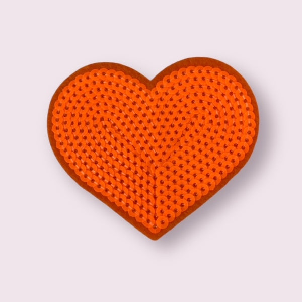 NEON ORANGE SEQ HEART HAT PATCH