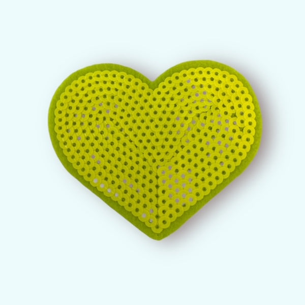 NEON YELLOW SEQ HEART HAT PATCH