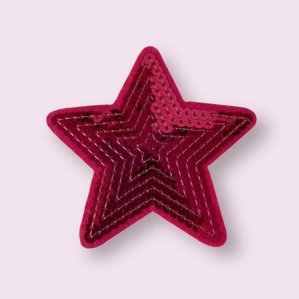 SEQ HOT PINK STAR HAT PATCH