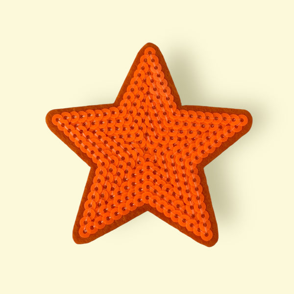 SEQ NEON ORANGE STAR HAT PATCH