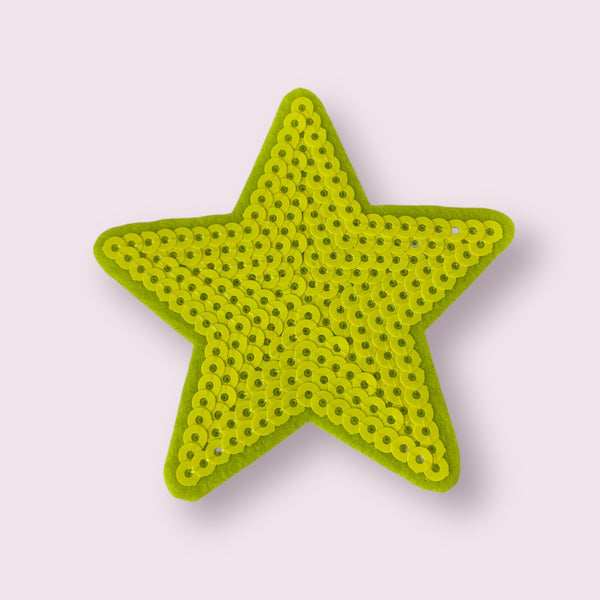 SEQ NEON YELLOW STAR HAT PATCH