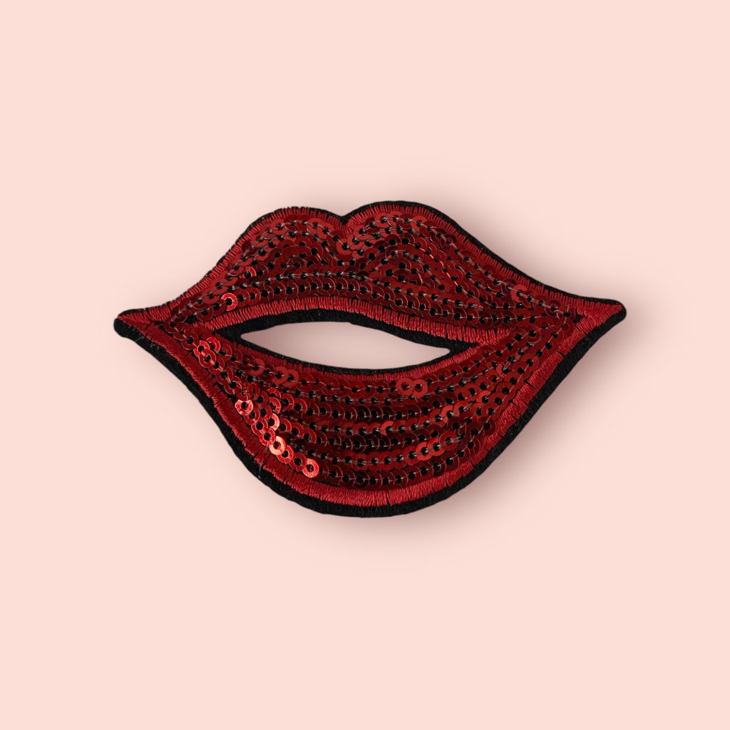 RED SEQ LIPS HAT PATCH