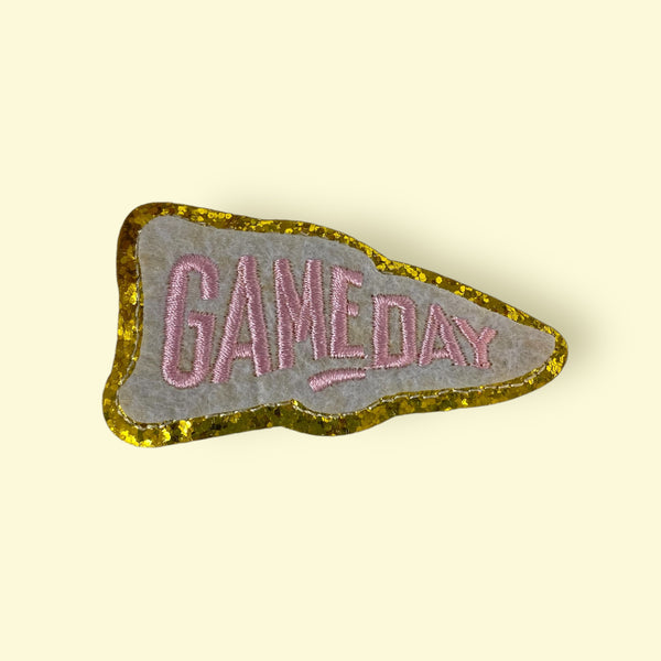 PINK GAME DAY FLAG HAT PATCH