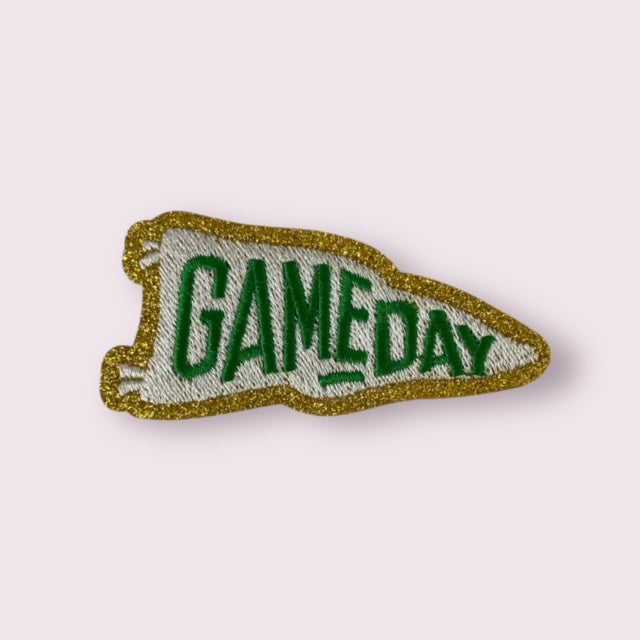 GREEN GAME DAY FLAG HAT PATCH