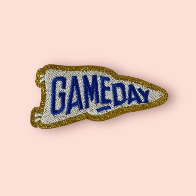 BLUE GAME DAY FLAG HAT PATCH