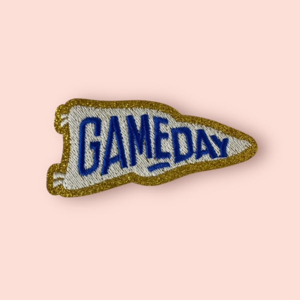 BLUE GAME DAY FLAG HAT PATCH