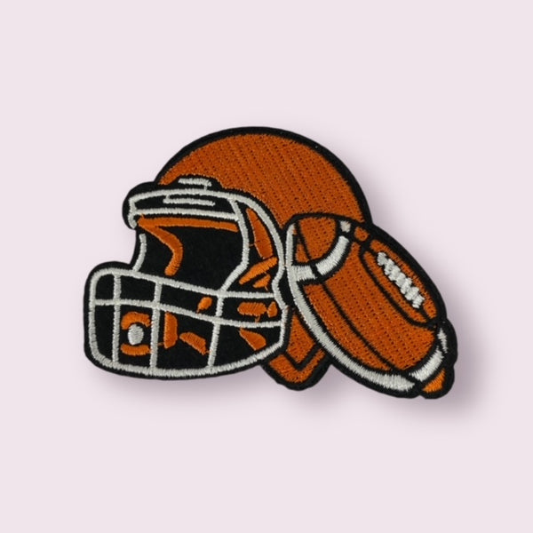 ORANGE HELMENT FOOTBALL HAT PATCH