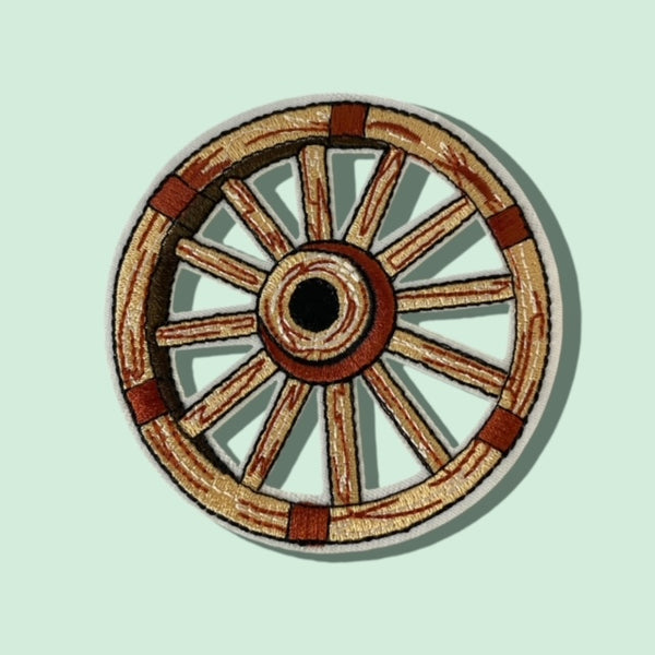 WOOD WHEEL HAT PATCH