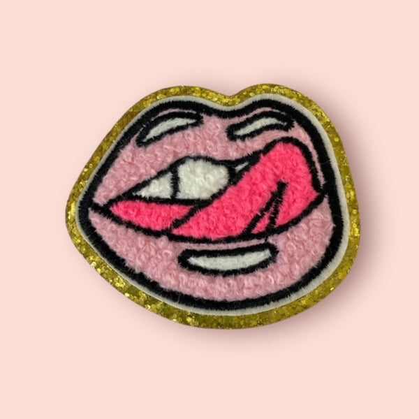 PINK LIPS HAT PATCH