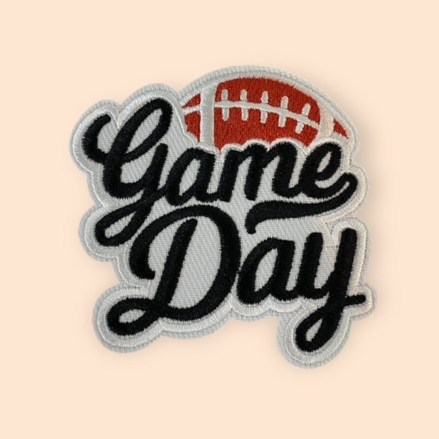 BLACK GAME DAY FOOTBALL HAT PATCH