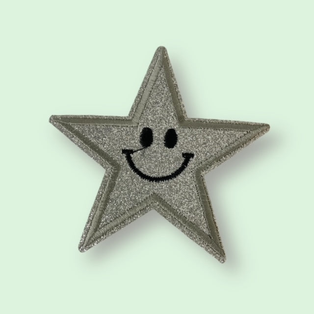 HAPPY STAR SILVER HAT PATCH