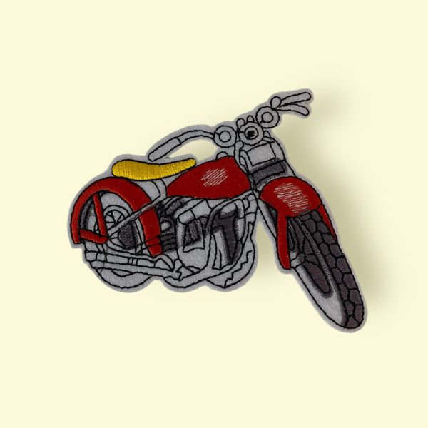 RED MOTORCYCLE HAT PATCH