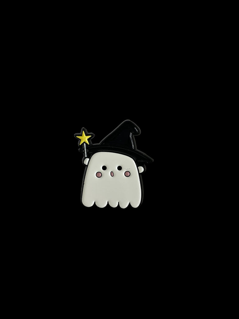 WITCH HAT GHOST HAT PIN