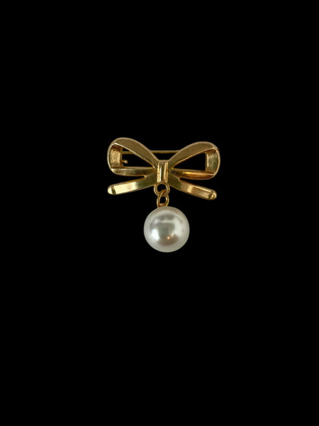 PERAL BOW HAT PIN