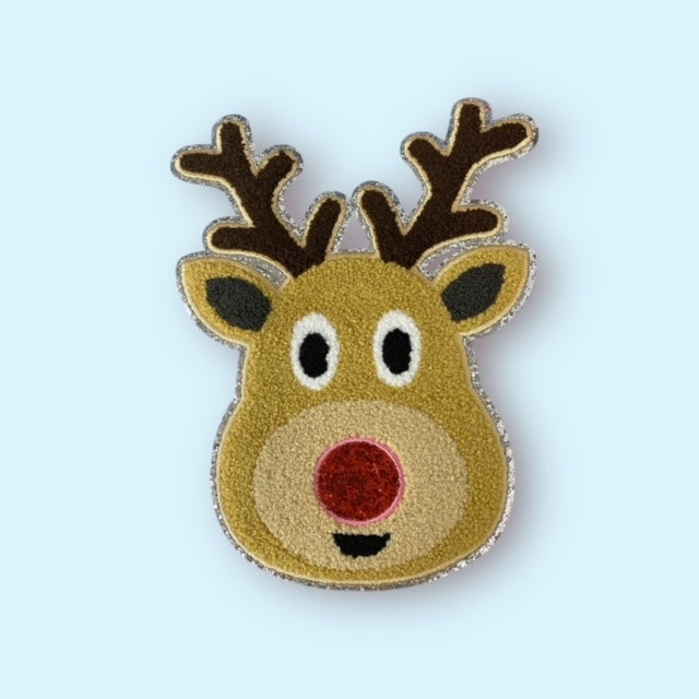 SILVER REINDEER BIG PATCH