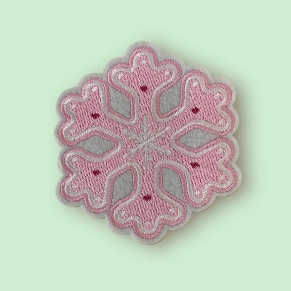 PINK SNOWFLAKE HAT PATCH