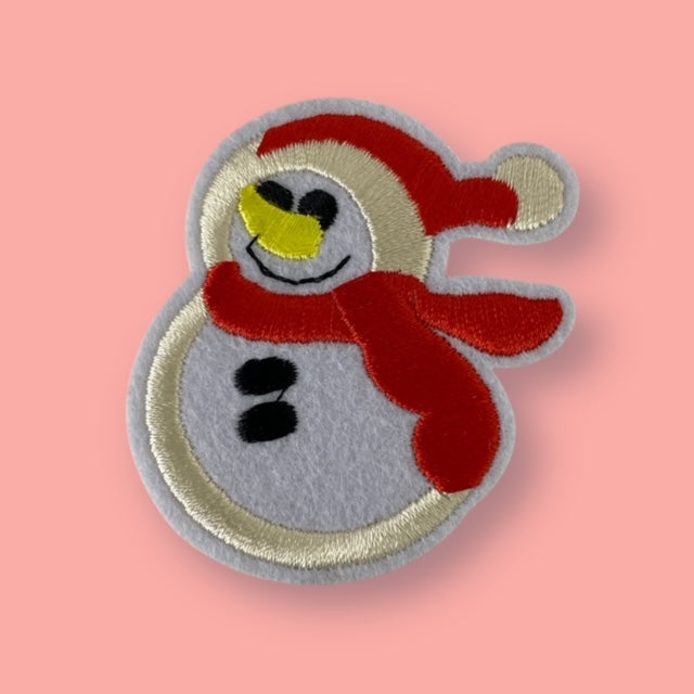 RED SCARF SNOWMAN HAT PATCH