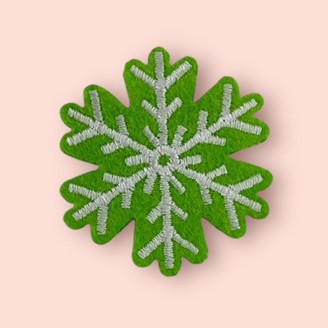 GREEN SNOWFLAKE HAT PATCH