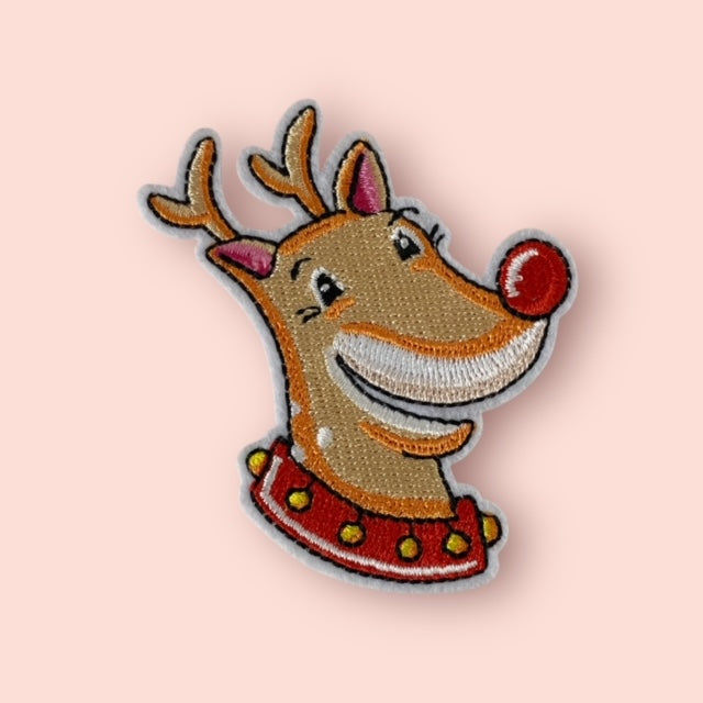 RED REINDEER HAT PATCH