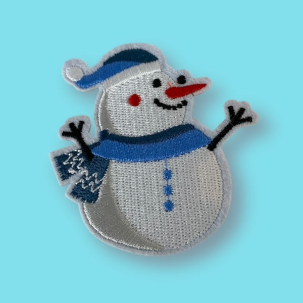 BLUE SNOWMAN HAT PATCH