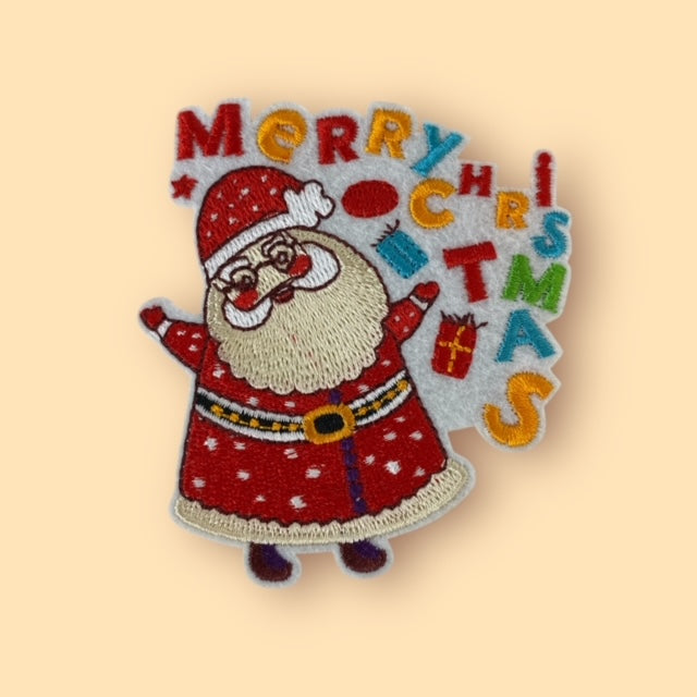 MERRY CHRISTMAS SANTA HAT PATCH