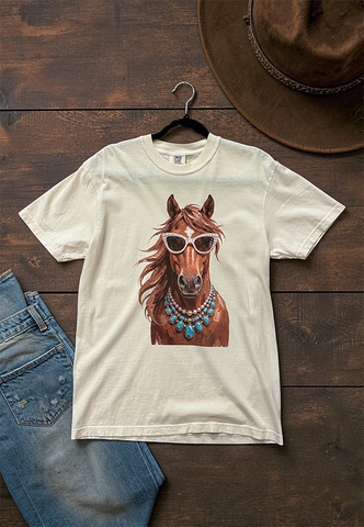 CC DTF TUQ HORSE TEE - IVORY