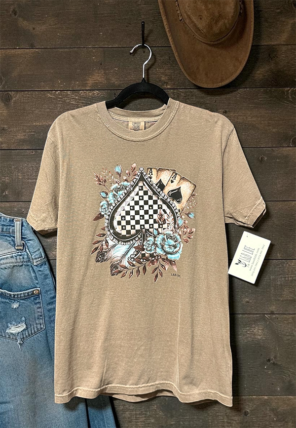 CC DTF ACE HEART TEE - ESPRESSO