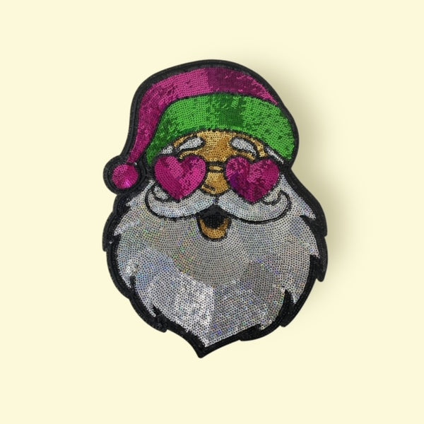 SEQ HEART GLASSES SANTA BIG PATCH