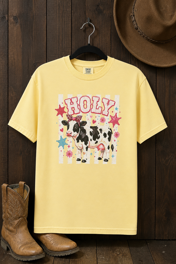 CC DTF HOLY COW TEE - BUTTER