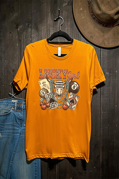 BC DTF LUCKY TEE - HEATHER ORANGE