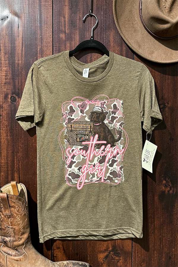 BC DTF SOUTHERN GIRL TEE - HEATHER OLIVE