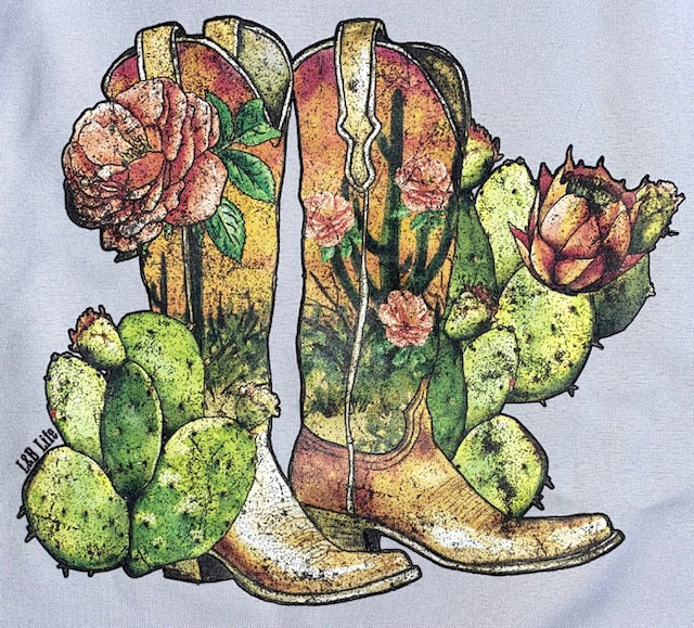 WATERCOLOR CACTUS BOOTS