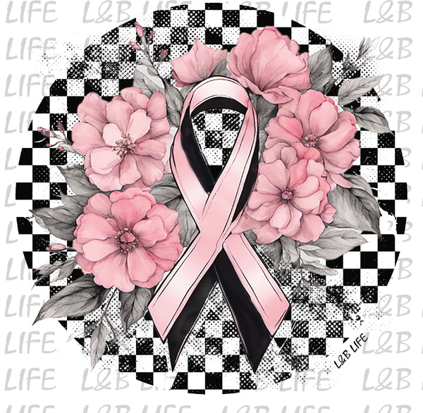 CHECKERS FLOWER BREAST CANCER